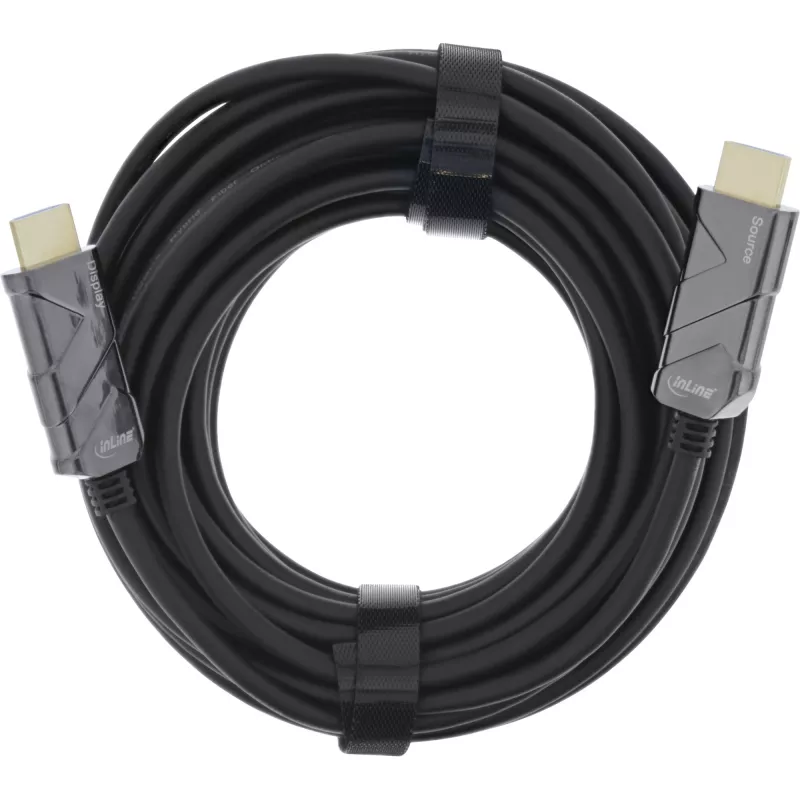 InLine HDMI AOC kábel, Ultra High Speed HDMI kábel, 8K4K, čierny, 100m