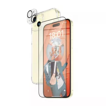 PanzerGlass 3-in-1 Pack iPhone 15 Plus nárazuvzdorné tvrdené sklo