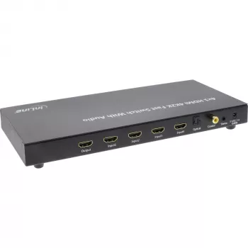 InLine 4×1 HDMI 4K switch s audiom