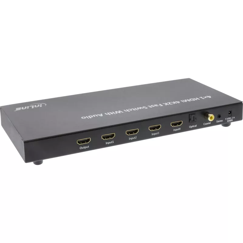 InLine 4×1 HDMI 4K switch s audiom