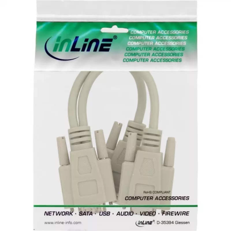 InLine VGA Y kábel HD15 konektor samec / 2x HD15 konektor samica 0,2 m