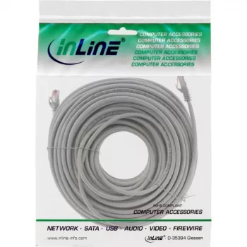 InLine patch kábel S/FTP PiMF Cat.6 250MHz medený bezhalogénový sivý 50 m