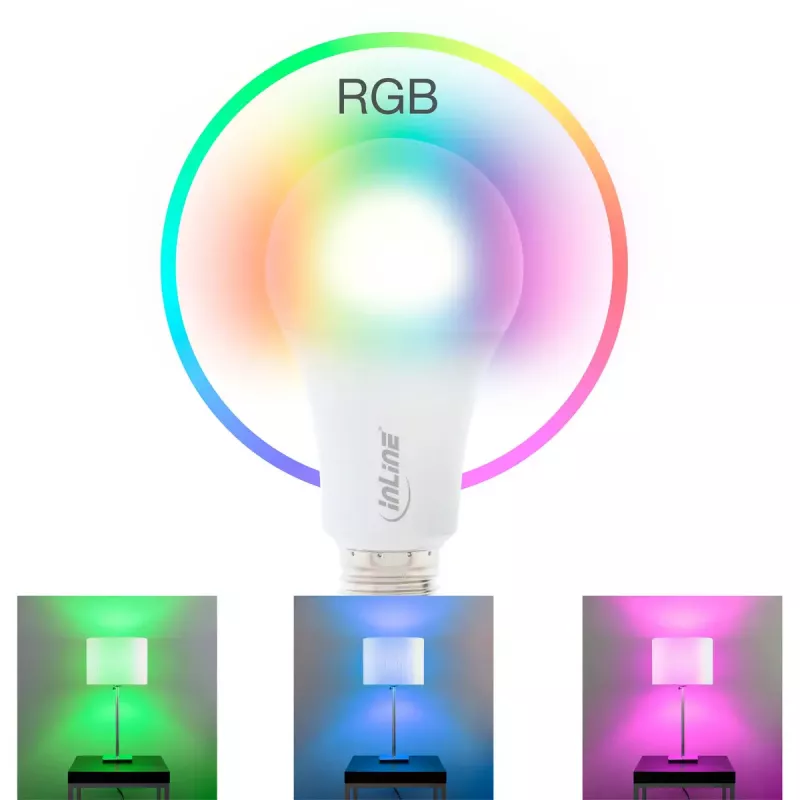 InLine SmartHome LED žiarovka RGB E27, 900LM