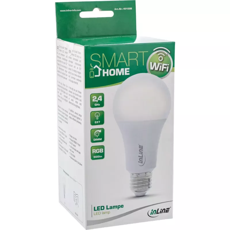 InLine SmartHome LED žiarovka RGB E27, 900LM