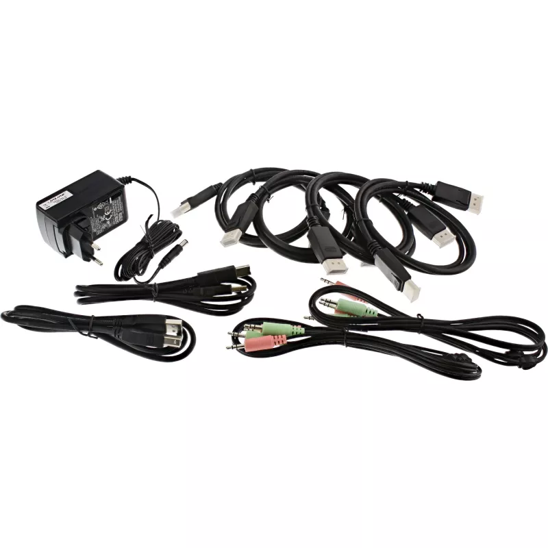InLine Desktop KVM prepínač, 2-portový, Dual Monitor DisplayPort 1.2, 4K, USB 2.0