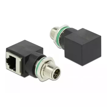 Sieťový adaptér DeLOCK M12 8-pol X-kódovaný konektor samec na RJ45 konektor samica