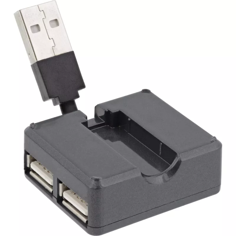 InLine USB 2.0 4-port hub, USB-A konektor samec na 4x USB-A konektor samica, kábel 4cm