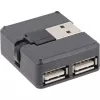 InLine USB 2.0 4-port hub, USB-A konektor samec na 4x USB-A konektor samica, kábel 4cm