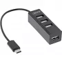 InLine USB 2.0 4-port hub, USB-C konektor samec na 4x USB-A konektor samica, kábel 15cm