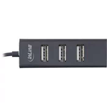 InLine USB 2.0 4-port hub, USB-C konektor samec na 4x USB-A konektor samica, kábel 15cm