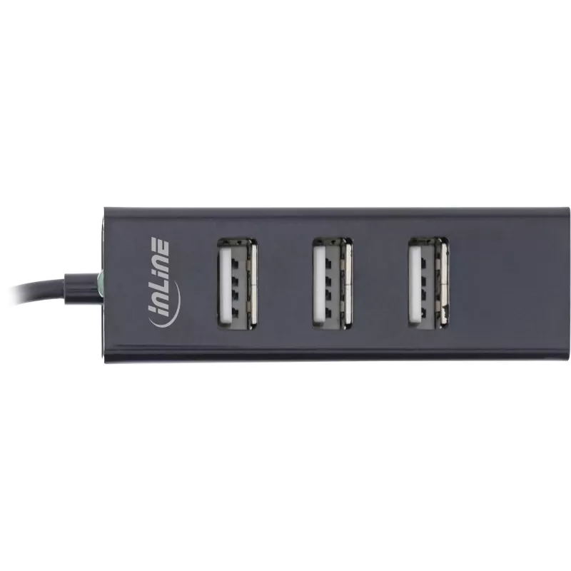 InLine USB 2.0 4-port hub, USB-C konektor samec na 4x USB-A konektor samica, kábel 15cm