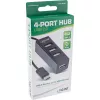InLine USB 2.0 4-port hub, USB-C konektor samec na 4x USB-A konektor samica, kábel 15cm