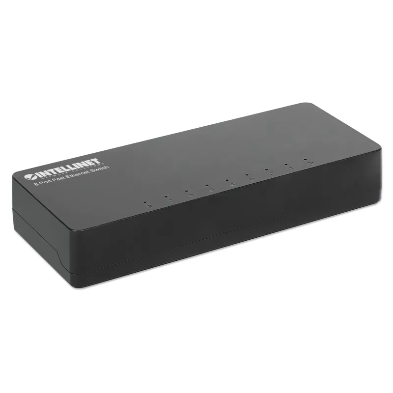 Intellinet 8-port Fast Ethernet switch desktop veľkosť, plast, IEEE 802.3az (Energy Efficient Ethernet), čierna