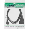 InLine Euro Type C konektor samec predlžovací napájací kábel konektor samec / konektor samica, čierny, 5m