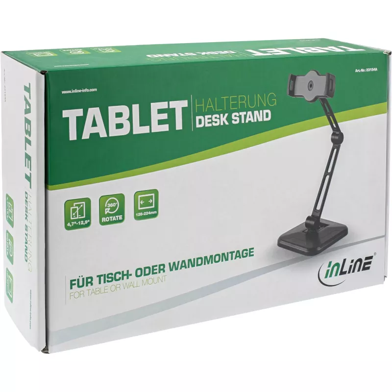 InLine držiak tabletu na nástennú alebo stolovú montáž, univerzálny pre 4,7