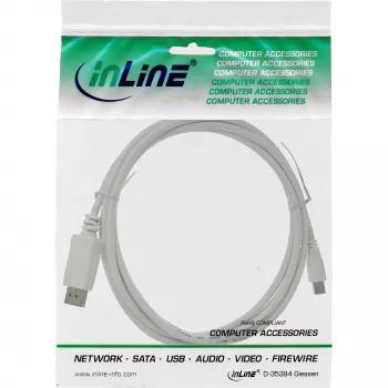 InLine Mini DisplayPort na DisplayPort kábel biely 1 m