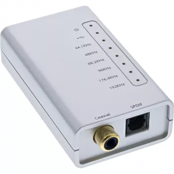 USB HD Audio adaptér InLine 33053I 24 bit 192kHz digitálny Coax/Toslink/I2S konvertor