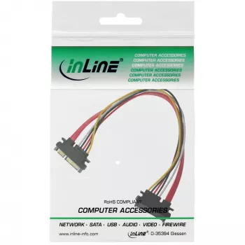 InLine SATA dátový a napájací kábel SATA 6Gb/s konektor samec / konektor samica 0,30m