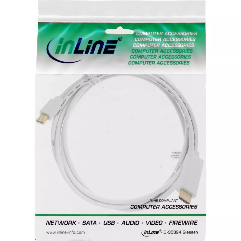 InLine Mini DisplayPort na HDMI 4K2K s audio konvertorový kábel 4K2K 2m