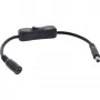 InLine DC kábel s vypínačom, DC konektor samec/samica 5,5x2,1mm, AWG 18, čierny, 0,20m