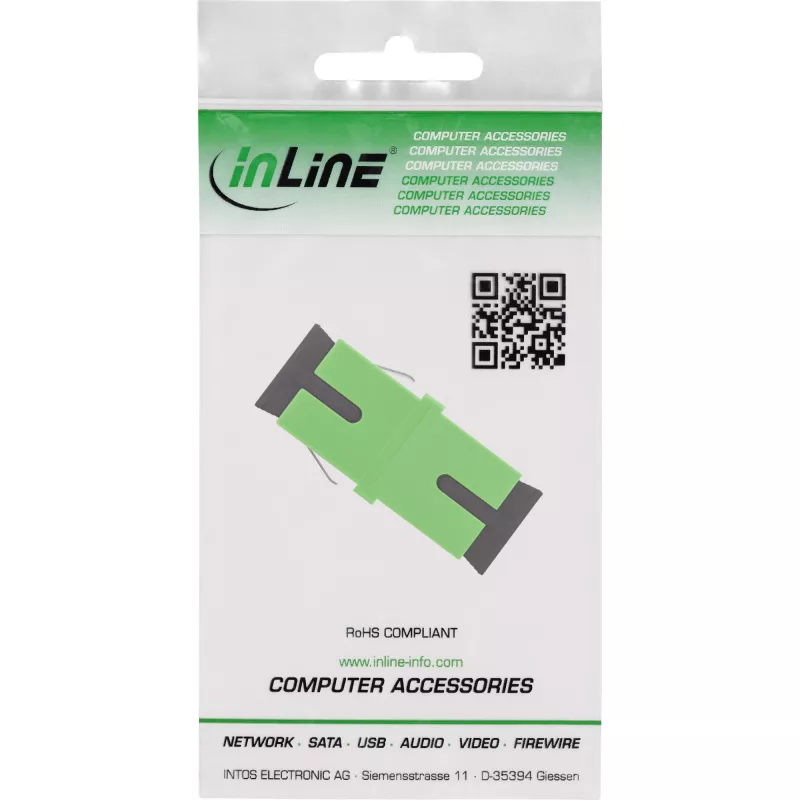 Glasfaseradapter InLine 89992G Simplex SC/SC SM zelený