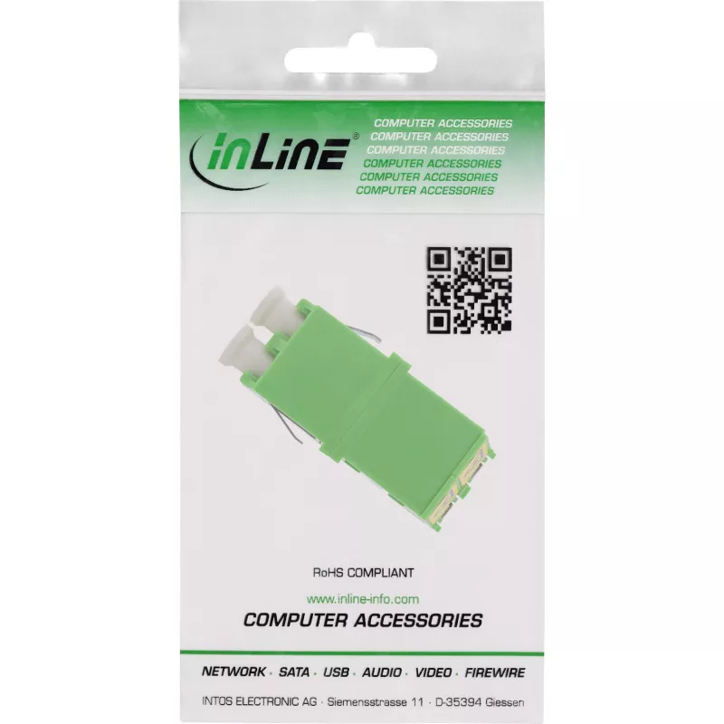 Glasfaser-Adapter InLine 89989O LC/LC SM konektor samica/konektor samica zelený