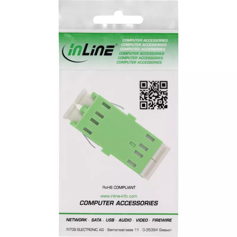 Fiber Optical Adapter InLine 89989P LC/LC SM zelený