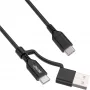 InLine 2-in-1 USB-C kábel + USB-A adaptér, USB 2.0, 100W, TPE, čierny, 2m