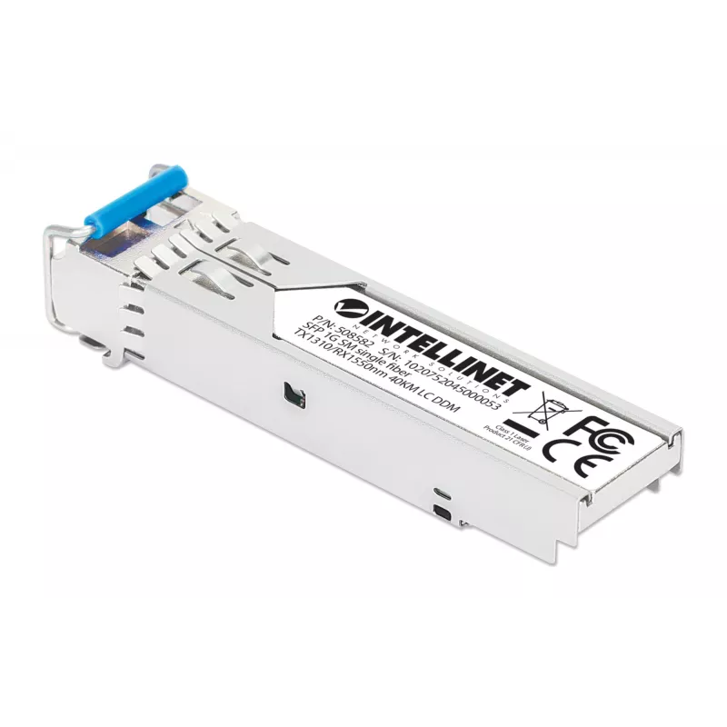 Intellinet Gigabit Fiber WDM Bi-Directional SFP Optical Transceiver modul 1000Base-BX-U LC 40 km