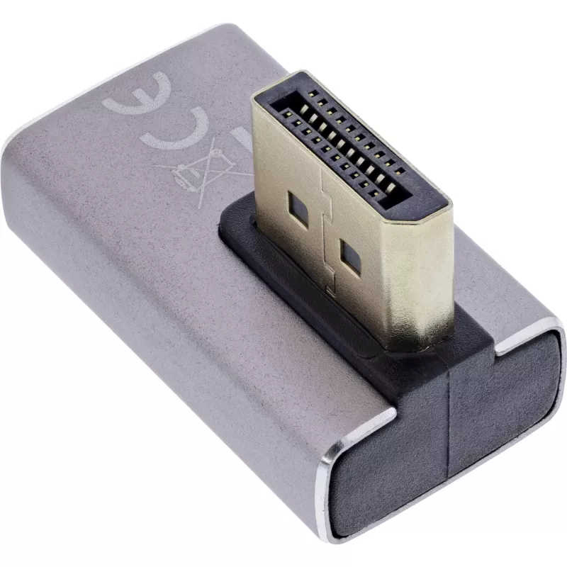 DisplayPort gender changer InLine 17291H sivý čierny pozlátený