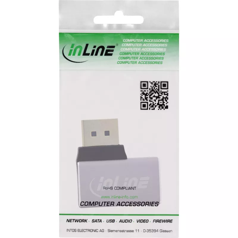 InLine 17291D kábel gender changer DisplayPort sivý, čierny
