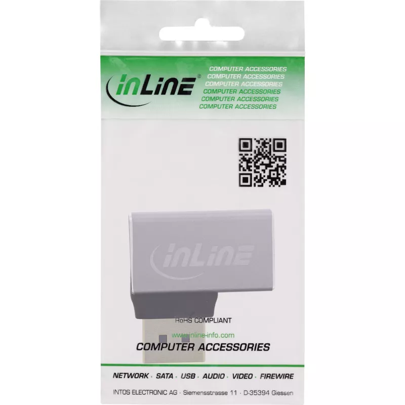 InLine 17291E Káblový gender changer DisplayPort sivá, čierna