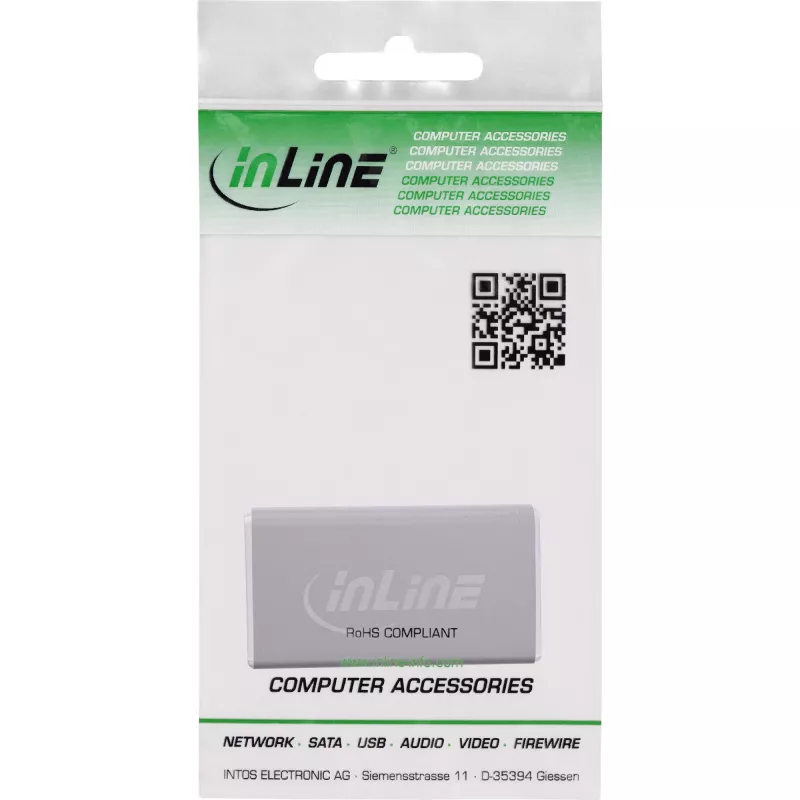 DisplayPort gender changer InLine 17291A sivá pozlátená