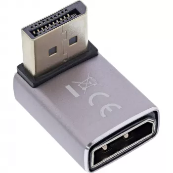 InLine 17291F Adaptér DisplayPort 1.4, samec/samica, 90 stupňov nadol, 8K