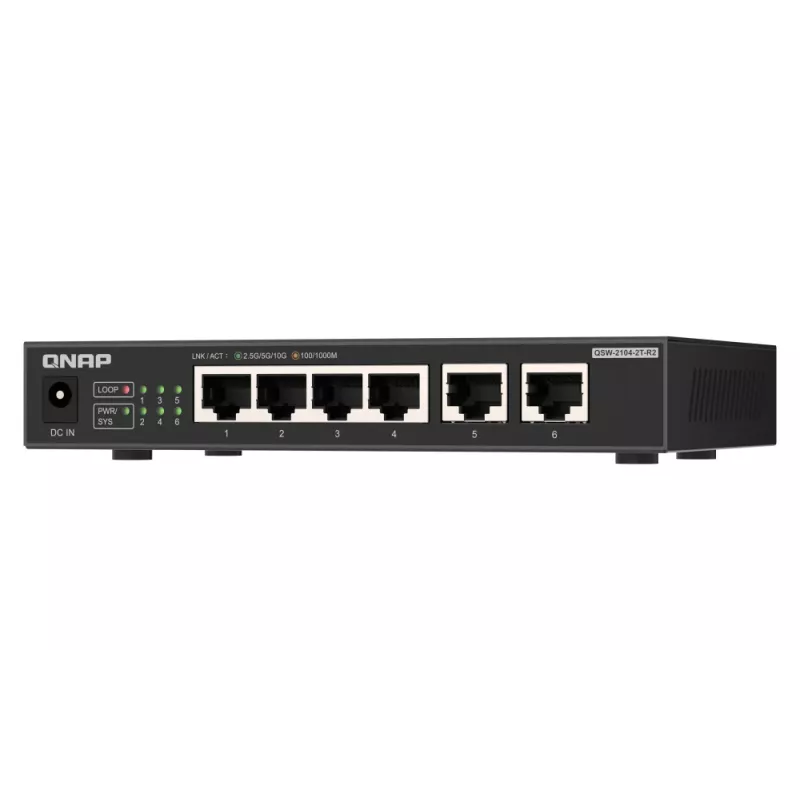 QNAP QSW-2104-2T-R2 Sieťový switch Unmanaged 10G Ethernet (100/1000/10000) Desktop čierna