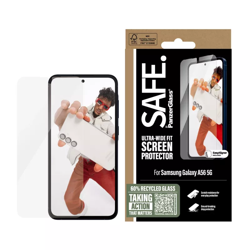 PanzerGlass SAFE. by ® Ochranná fólia na displej Samsung Galaxy A56 5G | Ultra-Wide Fit s EasyAligner
