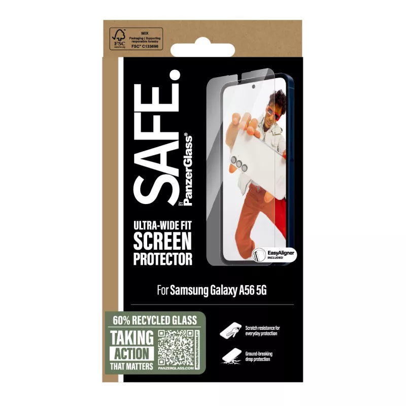 PanzerGlass SAFE. by ® Ochranná fólia na displej Samsung Galaxy A56 5G | Ultra-Wide Fit s EasyAligner