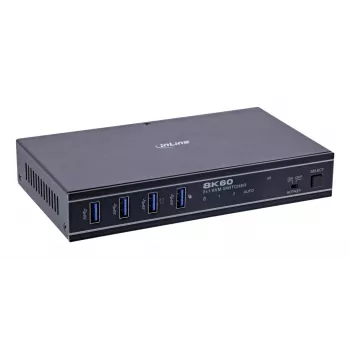 InLine 57885C KVM prepínač, 2-portový, HDMI, 8K@60Hz, USB 3.2, s IR a RS-232