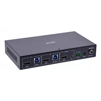 InLine 57885C KVM prepínač, 2-portový, HDMI, 8K@60Hz, USB 3.2, s IR a RS-232