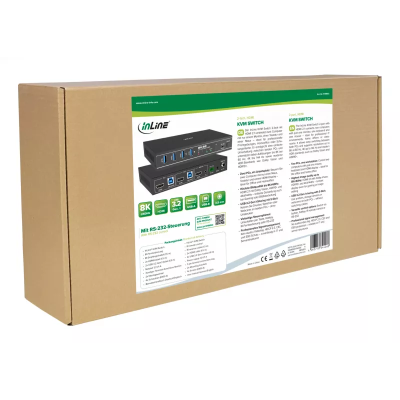 InLine 57885C KVM switch rackmontáž čierna