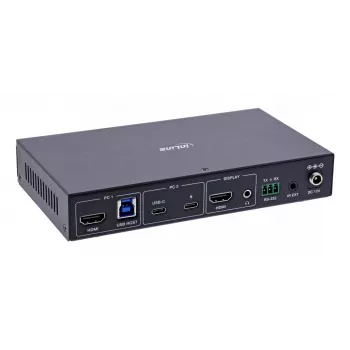 InLine 57885E KVM prepínač, 2-cestný, HDMI a USB-C, 4K60Hz