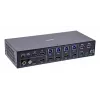 InLine 57885I KVM prepínač, 4-cestný, HDMI, 4K60Hz, multiviewer, USB hub, čierny
