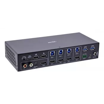 InLine 57885I KVM prepínač, 4-cestný, HDMI, 4K60Hz, multiviewer, USB hub, čierny