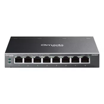 TP-Link Omada ES208GP sieťový switch Managed L2 Gigabit Ethernet (10/100/1000) Power over Ethernet (PoE) lišta DIN čierny