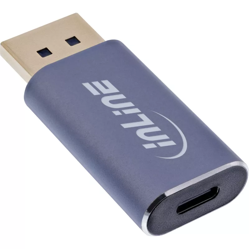 InLine 64107I video kábel adaptér USB Type-C DisplayPort sivý