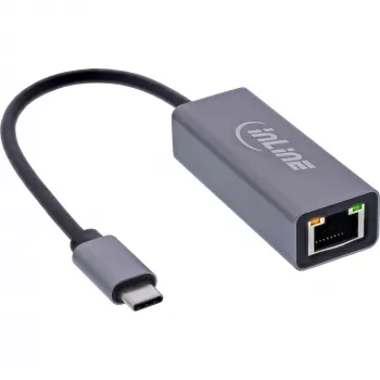 InLine 33380Q RJ-45 adaptér USB Type-C konektor samec 1 Gbit/s sivý