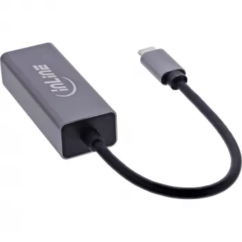 InLine 33380Q RJ-45 adaptér USB Type-C konektor samec 1 Gbit/s sivý
