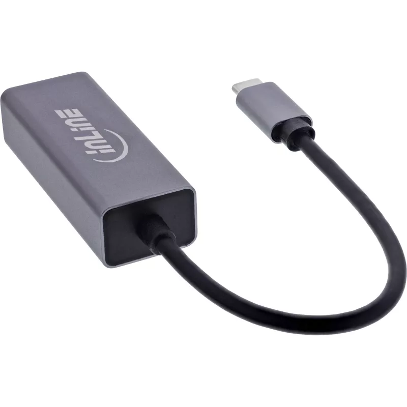 InLine 33380Q RJ-45 adaptér USB Type-C konektor samec 1 Gbit/s sivý