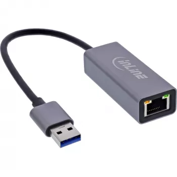 InLine 33380P rozhranie karty/adaptér RJ-45 USB Type-A konektor samec 1 Gbit/s