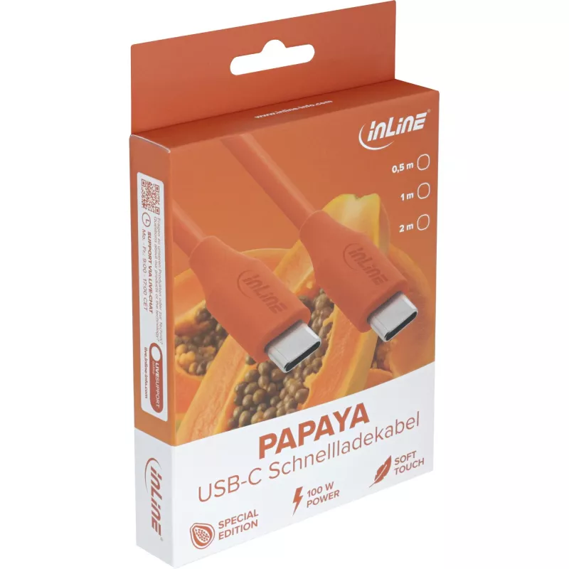 USB kábel InLine 35892O 2 m USB-C oranžový USB 2.0 0,48 Gbit/s